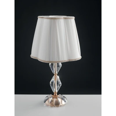 Image of RIFLESSO Table Lamp with Round Tapered Shade Gold, Crystal 25x47cm