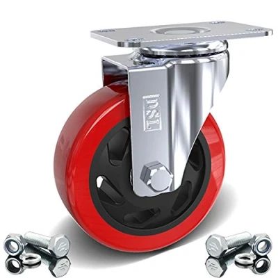 Image of DSL 1 x Heavy Duty UNBRAKED Double Bearing 100mm Rubber Swivel Castor Wheel Trolley Furniture Caster 175KG Free Fitting