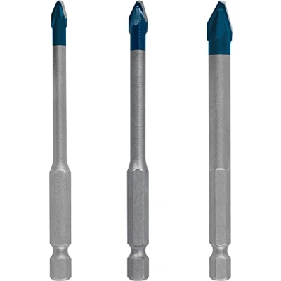 Image of Bosch 3X Expert HEX 9 Hard Ceramic Drill Bit Set (for Tiles, Soft Ø 5 8 mm, Professional Accessory Impact Drill/Driver, Rotary Drill/Drivers)