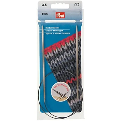 Image of Prym Circular Knitting Needle, Brass, Silver, 3.5 mm