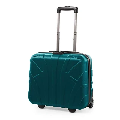 Image of SUITLINE Pilot Trolley, Hard Shell, Business Cabin Suitcase, Case, Carry On Luggage, TSA, ABS, 2 Wheels, Aquagreen