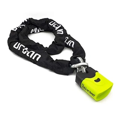 Image of Urban U4K170 Motorcycle Chain Lock Hardened Steel, ø0.39in, 5.58ft Long, Link Plus System, Textile Cover, Security Anti Theft Padlock, Double Locking, Scooter, Electric Bicycle, Containers, Gates