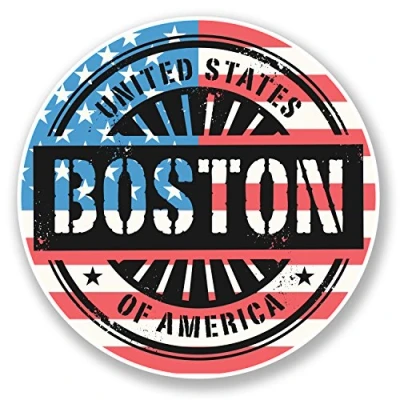 Image of 2 x 10cm Boston Massachusetts USA Vinyl Sticker Travel Luggage Tag Laptop #6739 (10cm 10cm)