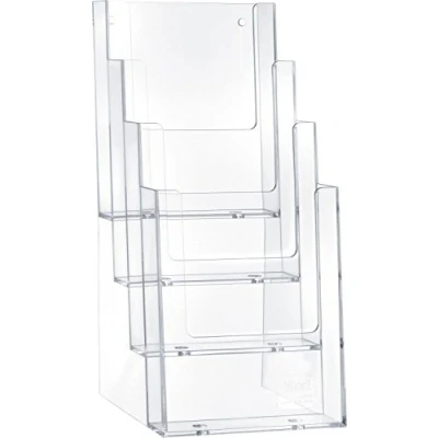 Image of Helit H2352002 Table brochure holder &quot;the helpdesk&quot; 4 x C6 format, crystal clear