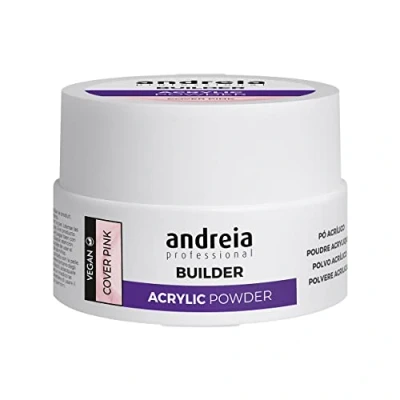 Image of Andreia Professional Acrylic Builder Powder for Nail Extensions Self Levelling, Durable, Long Lasting Salon Quality Cover Pink 20g
