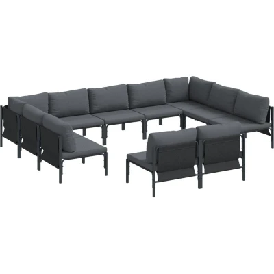 Image of Vidaxl Garden Sofa Set 11 pcs Anthracite Steel