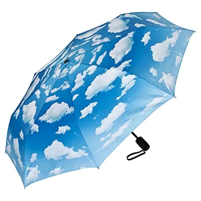 Image of VON LILIENFELD® Folding Pocket Umbrella Automatic Lightweight auto Open Telescopic Motif Women Men Heaven Bavarian Sky