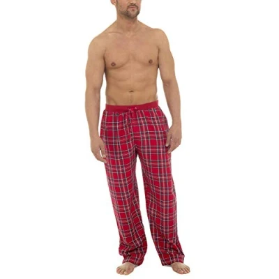 Image of i Smalls Men&#039;s Checked 100% Cotton Pyjama Bottoms Lounge Pants (XXL) Red