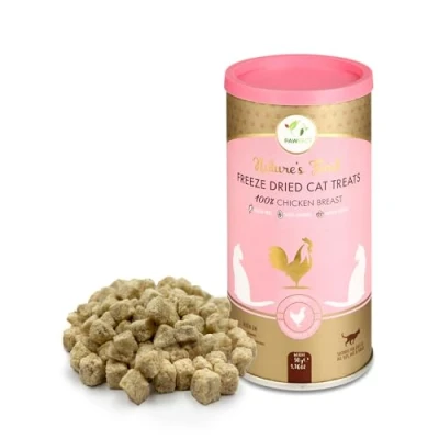 Image of Pawfect Nature&#039;s Feast Freeze Dried Cat Treats 100% Natural Chicken Breast Treat Single Ingredient Grain Free Training Food Topper for Cats (50g/1.76oz)
