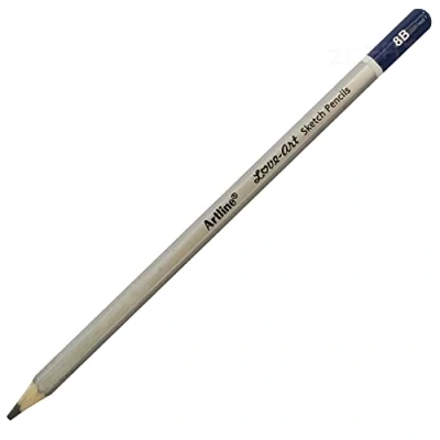 Image of artline 10 x 8B Graded Artist Professional Pencils Write Draw Sketch Shade + ZOFAX Biro BLACK Pen