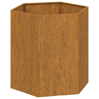 Image of vidaXL Planter Rusty Attractive and Durable Corten Steel Flower Box with Sturdy Frame for Garden, Balcony, Patio Requires No Maintenance 40x40x45 cm