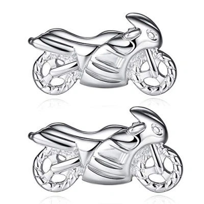 Image of HONEY BEAR Motorcycle Motorbike Cufflinks for Mens Silver Racing Wedding Shirt Suit (2)