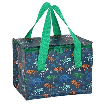Image of Something Different DI_07630 Lunch Bag Dinosaur Green H5cm x W21cm D13cm Pack of 1