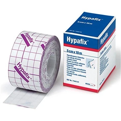 Image of HYPAFIX Adhesive, Non Woven Fabric Dressing Retention Roll 5cmx 10m (x1)