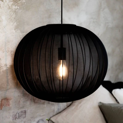 Image of Markslöjd Florence hanging light, black, Ø 50 cm, nylon