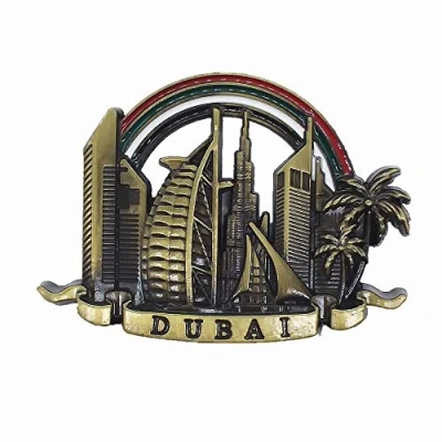 Image of Dubai United Arab Emirates 3D Metal Fridge Magnet Souvenir Gift Collection Home Kitchen Decoration Magnetic Sticker Refrigerator