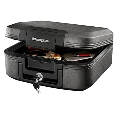 Image of Sentry Safe Fire Waterproof Document and Media Chest, Captured Insulation, Black, 32.5cm
