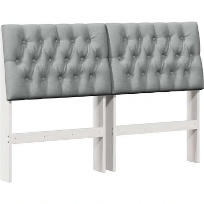 Image of vidaXL Upholstered Headboard Light Grey 160 cm Solid Pine Wood