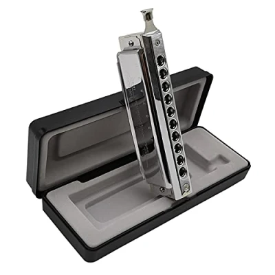 Image of SWAN 10 Hole 40 Tone C Key Chromatic Harmonica For Adult Students Beginners Professional Players Lovers Sliver