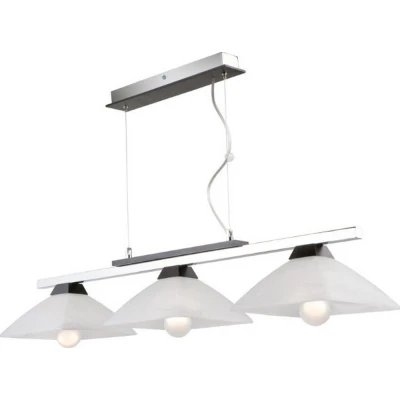 Image of Ela Bar Pendant Ceiling Light With Glass Shade, Wenge, 3x E27