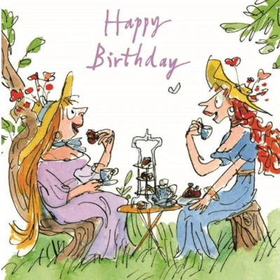 Image of Female Birthday Card Quentin Blake Tea Party (WDM6002)