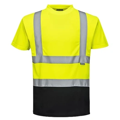 Image of Portwest S378 Men&#039;s Hi Vis T Shirt Two Tone Reflective Safety Workwear Yellow/Black, XX Large