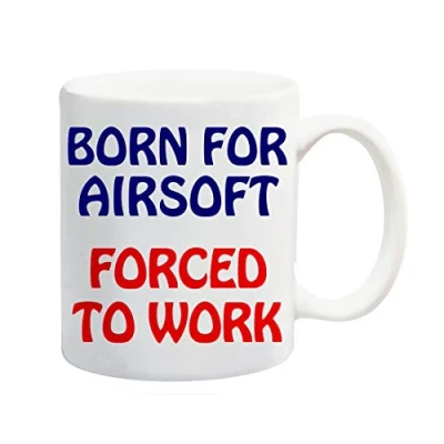 Image of Dynamite Gifts Born for Airsoft Forced to Work Mug Gift Present Ball Sport