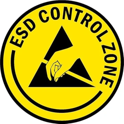 Image of ESD Control Zone. floor sticker Self adhesive graphic (200mm x 200mm)