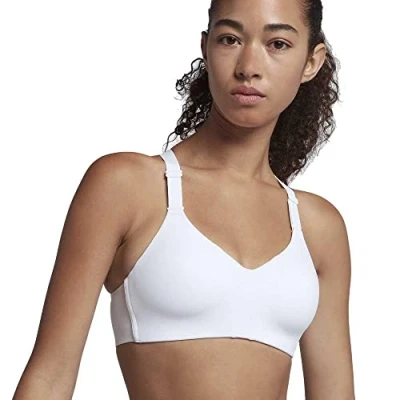 Image of Nike Rival Bra Sports White/White/(Pure Platinum), 38B