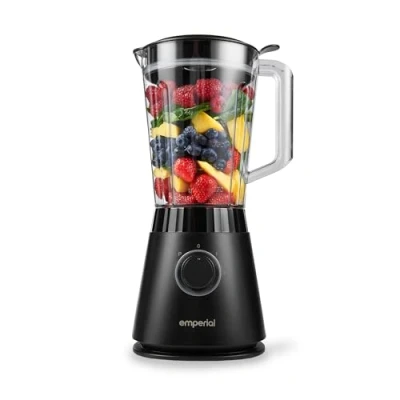 Image of Emperial Blender 1.5L Plastic Jug Blender, 2 Speed Settings + Pulse, Stainless Steel Blades, 600W Black