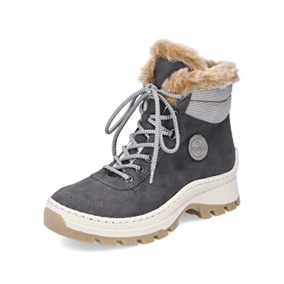 Image of Rieker Women lace up Shoes X9335, Ladies Casual Shoes,Sneakers,Removable Insole,Sneaker,Sporty,Casual Shoe,Grey (grau / 45),40 EU 6.5 UK
