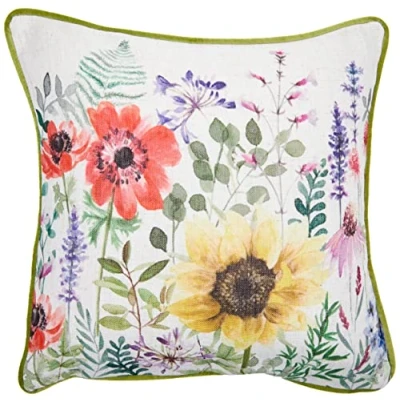 Image of Evans Lichfield Wild Flowers Emma Cushion Cover, Multi, 43 x cm