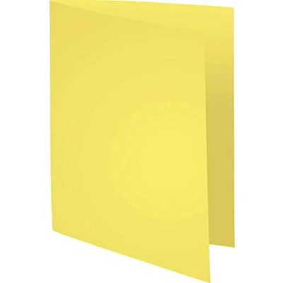 Image of Exacompta Ref 421005E Forever Square Cut Folder with Decal Edge 240 x 320mm in Size, Suitable for Storing A4 Documents, Made from 170gsm Recycled Board Yellow (Pack of 100)