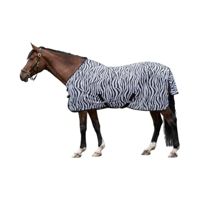Image of HKM 4668 Fly Rug Zebra with Cross Surcingle, Horse Turnout 155