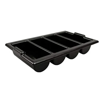 Image of We Can Source It Ltd Heavy Duty Black Cutlery Tray Catering Stacking Restaurant Kitchen Storage