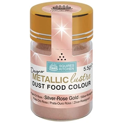 Image of Squires Kitchen Designer Silver Rose Gold Metallic Lustre Dust 5.5g