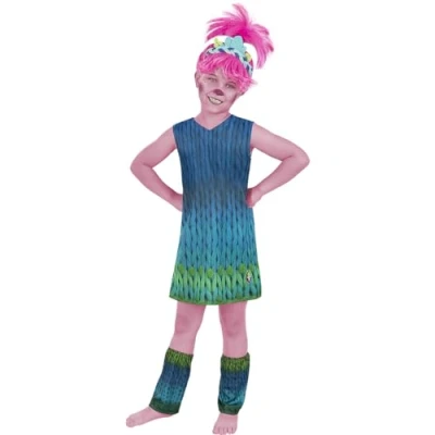 Image of Funidelia Poppy Costumes Trolls 3 for girl Cartoons, Trolls, Films &amp; Series Costume kids accessory fancy dress props Halloween, carnival parties Size 5 6 years Blue