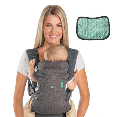 Image of Infantino Flip Advanced 4 in 1 Carrier with Bib Ergonomic Convertible Face and out Front Back Carry for Newborns Older Babies 8 32 lbs / 3.6 14.5 kg
