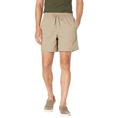 Image of Amazon Essentials Men&#039;s 6 Inch Inseam Drawstring Shorts, Khaki Brown, M