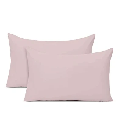 Image of Pizuna Cotton Percale Housewife Pillowcases 2 Pack Light Pink 48x74cm, 100% Long Staple Combed Pillow Cover, Weave Cases (Cotton Pack)