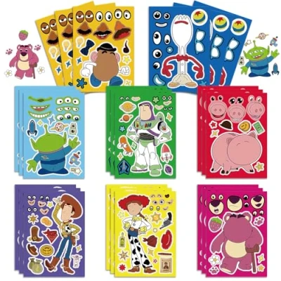 Image of DIY Make a Face Stickers, 24PCS Toy Stickers Art Craft Your Own Story for Birthday Party Supplies Favors Gift Set Crafts Kids