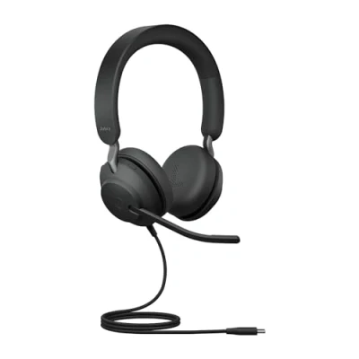 Image of Jabra Evolve2 40 SE Stereo Headset Mit verlängertem USB C Kabel, Geräuschunterdrückung und 3 Mikrofon Technologie allen führenden Unified Communications Plattformen kompatibel Schwarz