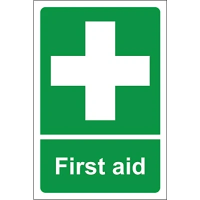 Image of First aid Safety sign Self adhesive sticker 150mm x 100mm