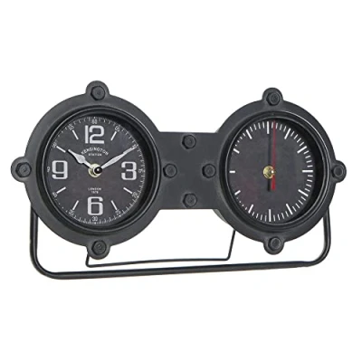 Image of DKD Home Decor Table Clock, Black/White, Estándar