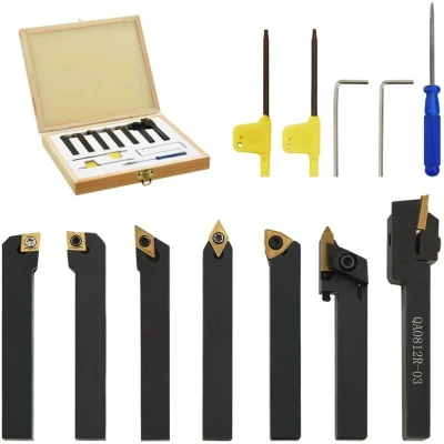 Image of vidaXL 12 Pieces Indexable Turning Tool Set 8x8 mm 70