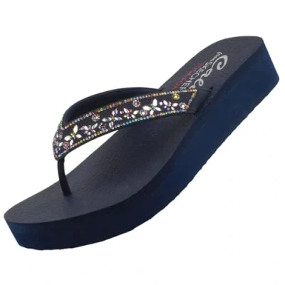 Image of Skechers Vinyasa Butterfly Kiss Women&#039;s Toe Separator Sandals, blue, 5 UK