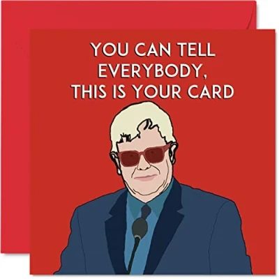 Image of Funny Elton John Birthday Cards for Women Men Your Card Happy Dad Mum Sister Brother Daughter Son Nan Grandad Auntie Uncle, 145mm x Banter Joke Humour Bday Greeting