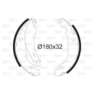Image of 4241G3, 4241L4, 95659470 brake Shoes VALEO 562084 Rear Axle 180mm 30mm without wheel cylinder