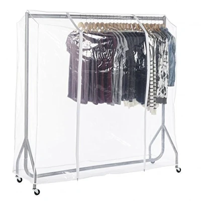 Image of Shopfitting Warehouse Silver Heavy Duty Clothes Rail with Clear Cover 5ft wide