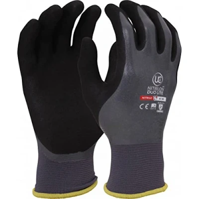 Image of UCI Nitrilon Duo Lite Fully Double Coated Nitrile Waterproof 18gg Grip Gloves (9 / Large)